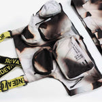 Endeavor 3L Shelter Removable Bib Pants 2024 - Black bib pants with a subtle white pattern and black drawstring at waist.