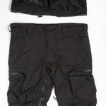 Endeavor 3L Shelter Removable Bib Pants 2024 - Black bib pants with zippered leg openings and adjustable suspenders.