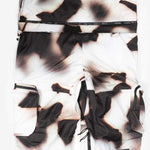 Endeavor 3L Shelter Removable Bib Pants 2024 - White bib pants with black and brown abstract pattern on front, back, and legs.