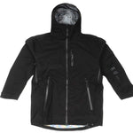 Endeavor 3L Shelter Shell Jacket 2023 - A black jacket with a zippered front and two zippered pockets on either side.