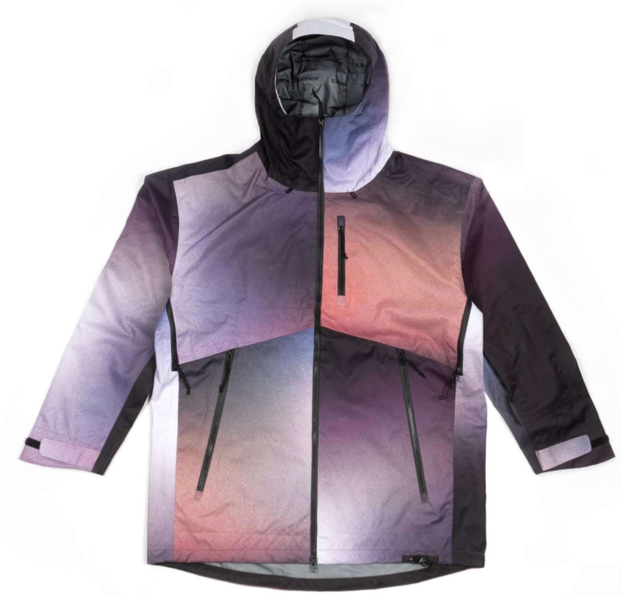 Endeavor 3L Shelter Shell Jacket 2023 - A black jacket with a subtle white logo on the left chest and a zippered pocket on the right side.