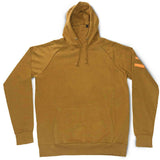 Endeavor Ops Riding Hoodie Organic Cotton 2023 - A dark brown hoodie with a drawstring hood and two zippered pockets on the front.