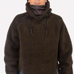 Endeavor OPS Riding Hoodie Sherpa - A brown fleece hoodie with a sherpa texture and blue drawstrings.