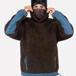 Endeavor OPS Riding Hoodie Sherpa - A brown fleece hoodie with a sherpa lining and blue accents on the sleeves.