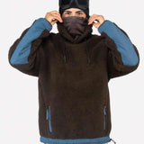 Endeavor OPS Riding Hoodie Sherpa - A brown fleece hoodie with a sherpa lining and blue accents on the sleeves.