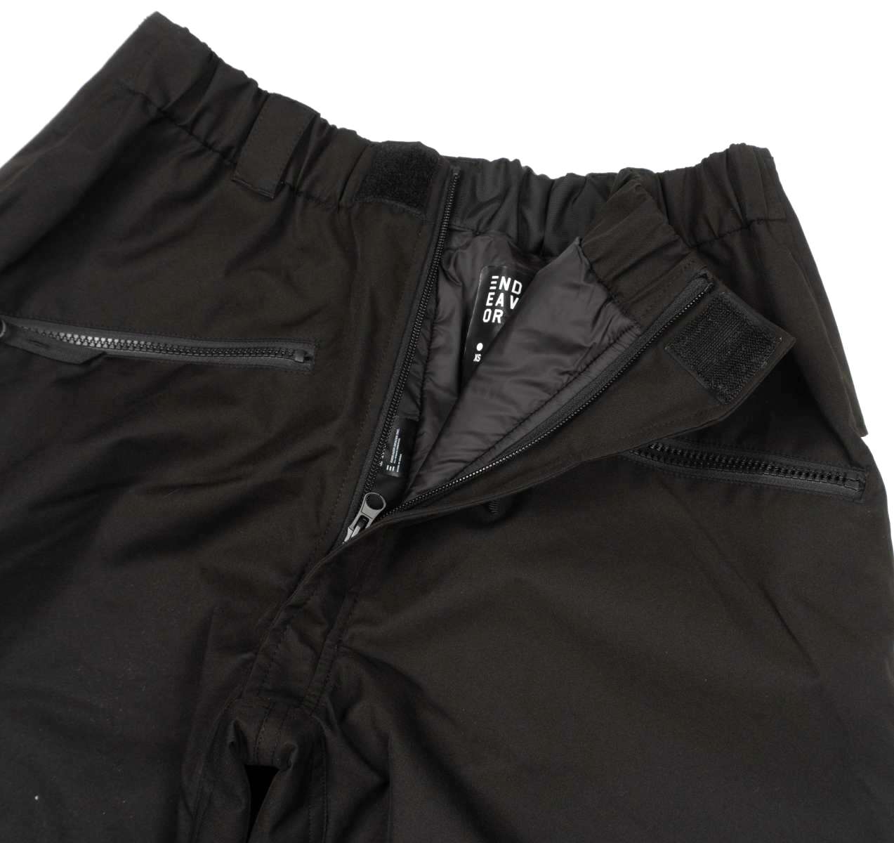 Endeavor Ranger Insulated Pant 2023 - Black insulated ski pants with zippered pockets and adjustable waistband.