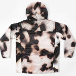 Endeavor Shelter Insulated Jacket 2024 - A black insulated jacket with a white snowflake pattern and a hood, laid flat on a solid background.