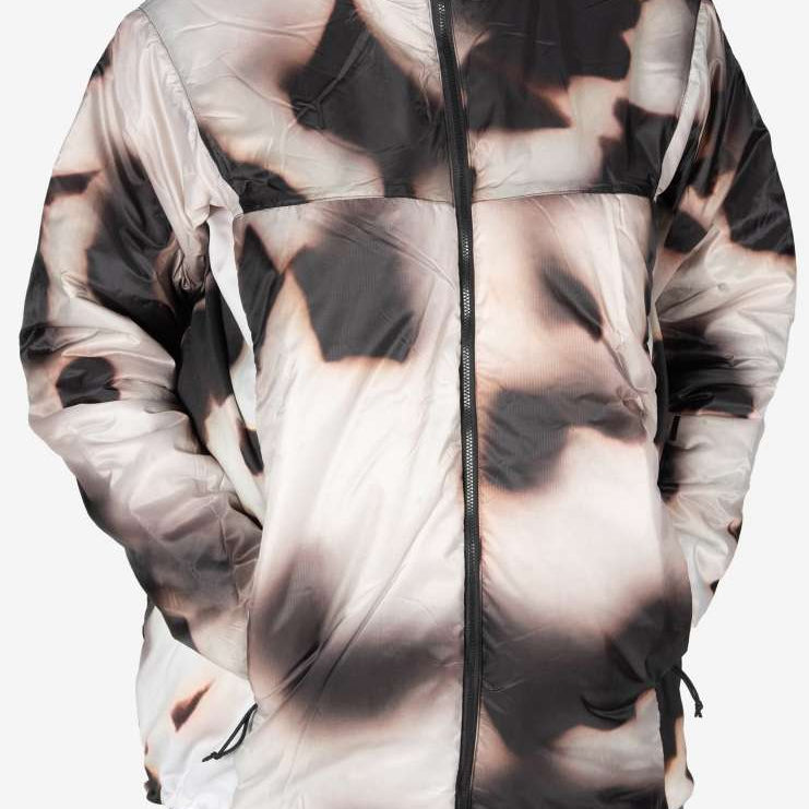 Endeavor Shelter Insulated Jacket - A black insulated jacket with a hood, featuring a zippered front and two side pockets.