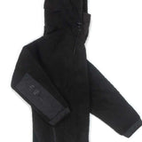 Endeavor Sherpa Riding Hoodie - Black fleece hoodie with a sherpa lining and hood, featuring a zippered front and two side pockets.