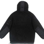 Endeavor Sherpa Riding Hoodie - A black fleece hoodie with a hood and drawstring, featuring a large zippered pocket on the front.