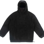 Endeavor Sherpa Riding Hoodie 2023 - A black fleece hoodie with a hood and drawstrings, featuring a subtle sheen from the sherpa fabric.