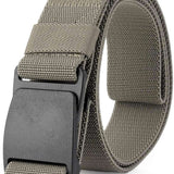 Endeavor Surplus Belt 2023 - A black belt with a silver buckle and metal rivets on either side of the buckle.