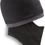 Seirus Fleece Knit Quick Clava - A dark gray fleece balaclava with a light gray trim around the edge of the face opening.