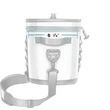 Yeti Hopper Flip 18 Personal Cooler - A white cooler with a handle and zipper on top, featuring a small blue logo in the center.