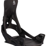 Flux DS Step On® Snowboard Bindings 2024 - Black bindings with white lettering on top plate and straps.