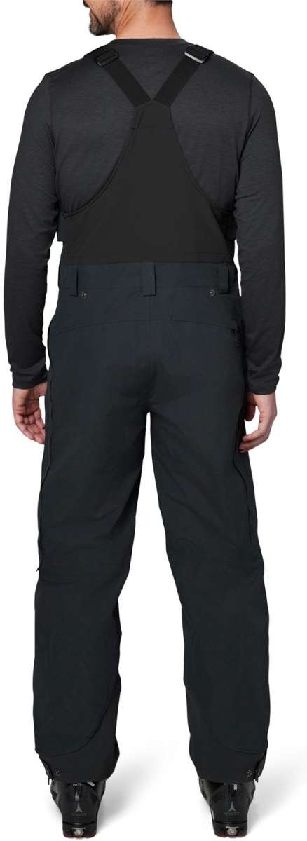 Flylow Firebird Shell Bib Pants 2024 - Black bib pants with black suspenders and silver buckles.