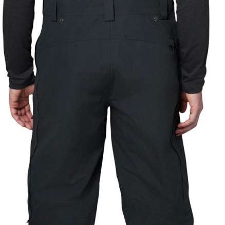 Flylow Firebird Shell Bib Pants 2024 - Black bib pants with black suspenders and silver buckles.