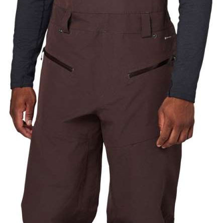 Flylow Firebird Shell Bib Pants 2024 - Black bib pants with black hardware and a subtle snowflake pattern on the left leg.