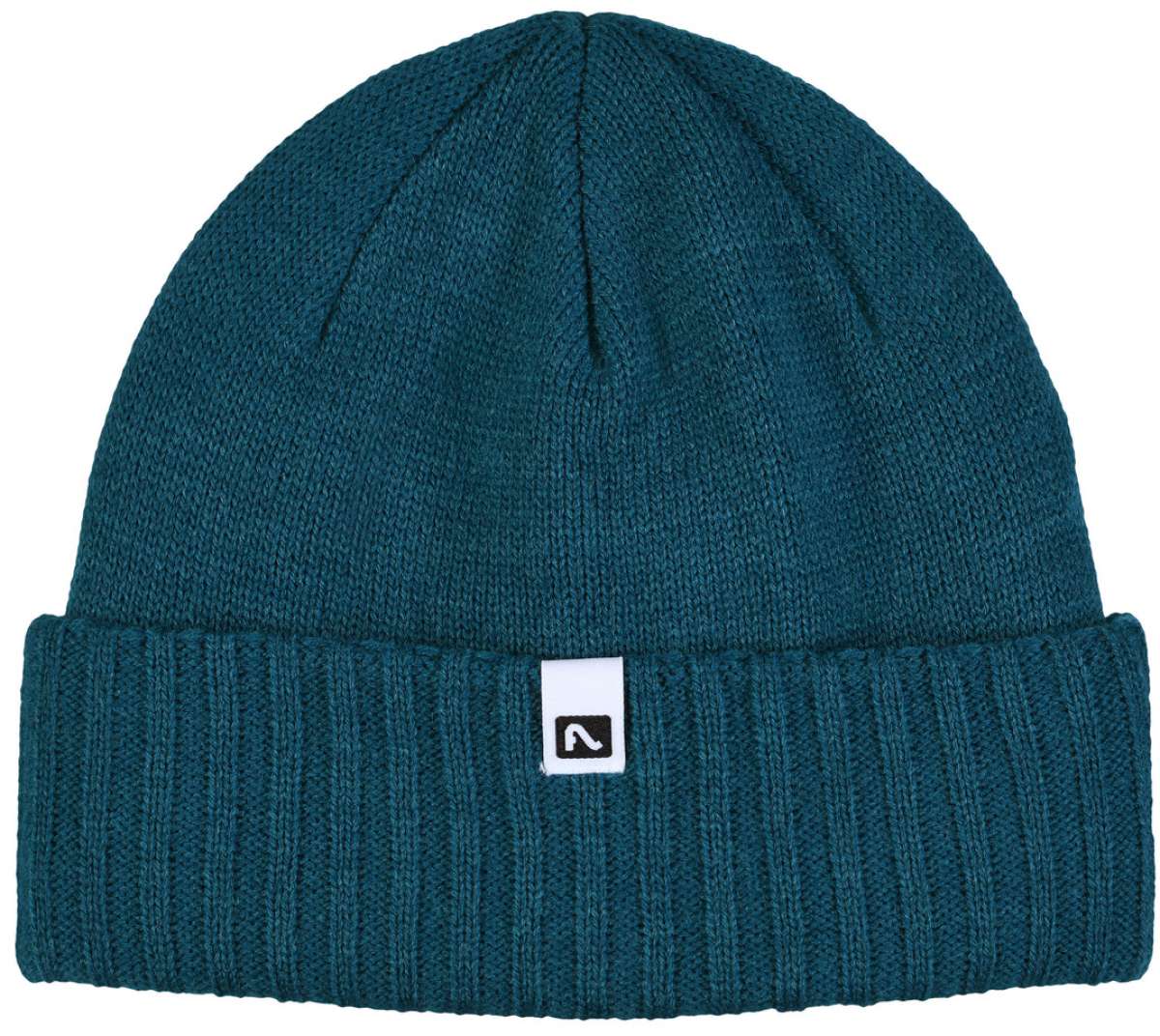 Flylow Forecaster Beanie 2023 - A dark green beanie with a white logo on the front cuff.