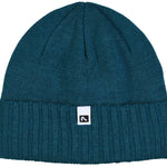 Flylow Forecaster Beanie 2023 - A dark green beanie with a white logo on the front cuff.
