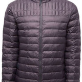 Flylow Foster Insulated Jacket - A dark brown quilted down insulated jacket with a high collar and zip closure.