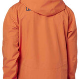 Flylow Knight Shell Jacket - A burnt orange jacket with a black zipper and black trim around the hood.