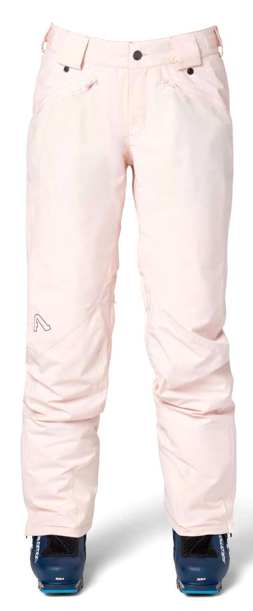 Flylow Women's Daisy Insulated Pants 2023 - Light pink snow pants with a belt loop and two front pockets.