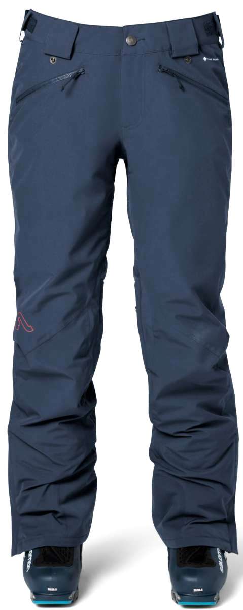 Flylow Women's Daisy Insulated Pants 2023 - Dark gray pants with zippered pockets and a small white logo on the left hip.