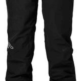 Flylow Women's Daisy Insulated Pants 2023 - Black pants with a white logo on the left thigh and two zippered pockets on the back.