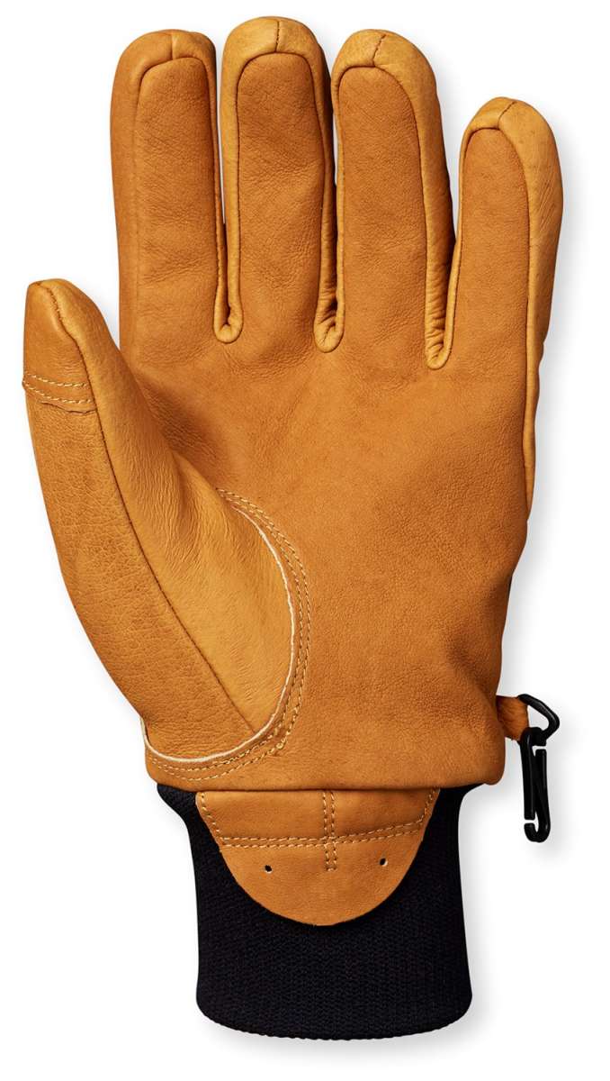 Flylow Magarac Glove 2024 - A tan glove with a white logo on the wrist and a black strap.