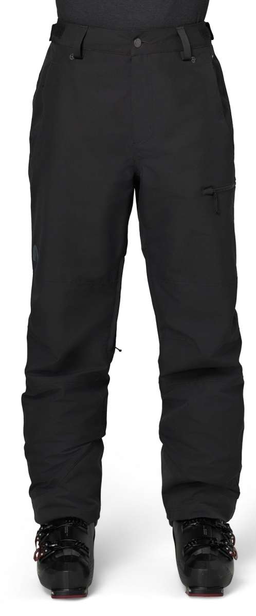Flylow Patrol Shell Pant - Black snow pants with zippered pockets on the side of each leg.