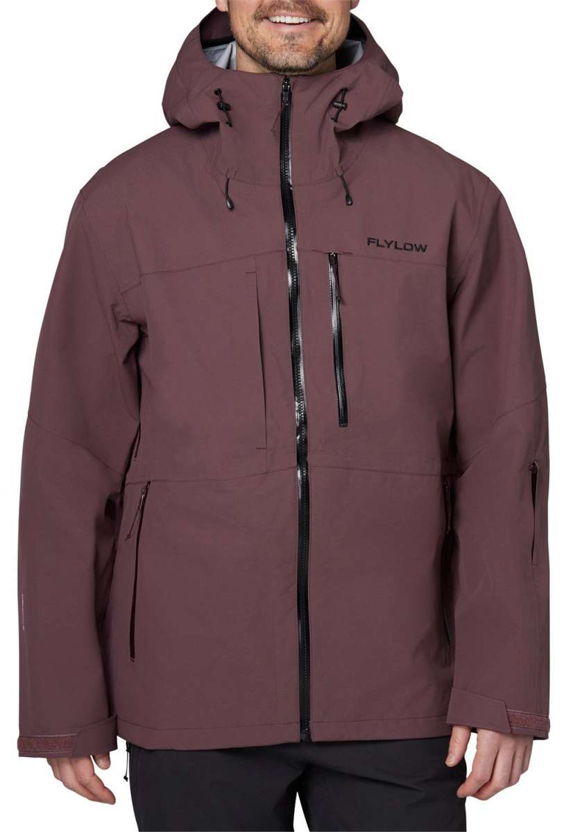 Flylow Quantum Pro Shell Jacket 2024 - A dusty rose-colored jacket with a black zipper and Flylow logo on the left chest.