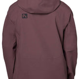 Flylow Quantum Pro Shell Jacket 2024 - A dark brown jacket with a black logo on the upper left side of the back.