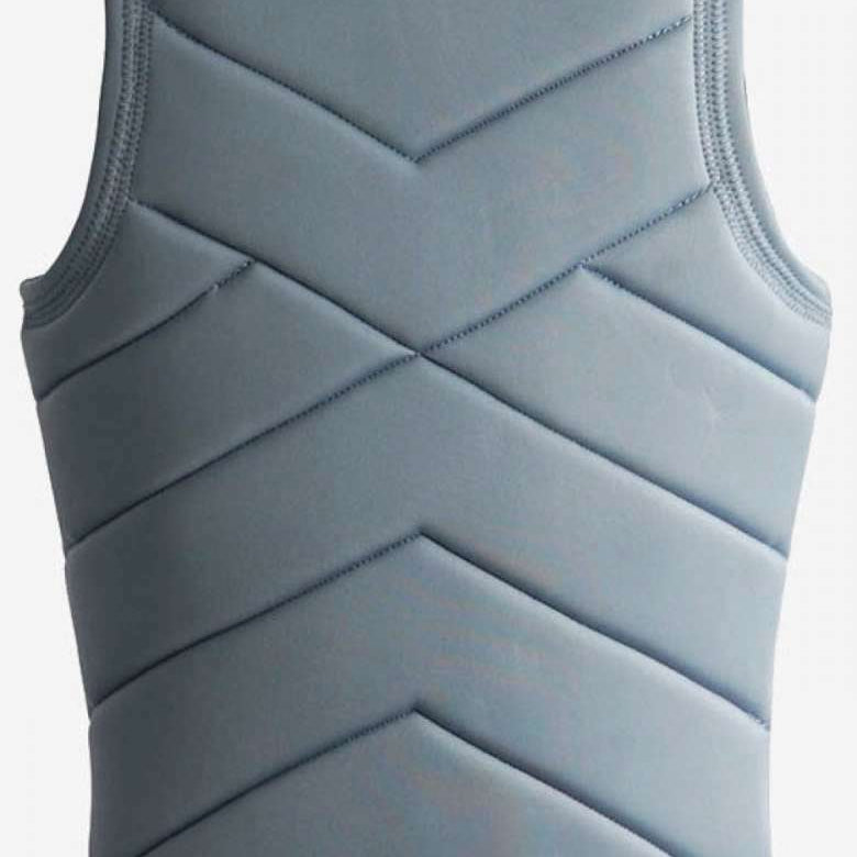 Follow Women's Atlantis Impact Vest 2023 - A gray vest with a geometric pattern on the back and a small logo at the top that says "FOLLOW".