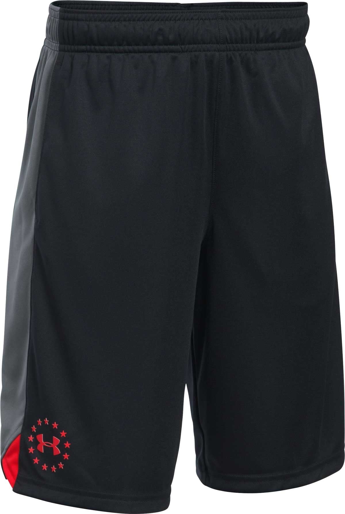 Under Armour Boy's Freedom Shorts - Red shorts with white stripes on the sides.