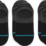 Stance Men's Gamut 2 3-Pack No Show Socks - Black socks with a blue stripe at the top.