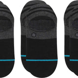 Stance Men's Gamut 2 3-Pack No Show Socks - Black socks with a blue stripe at the top.