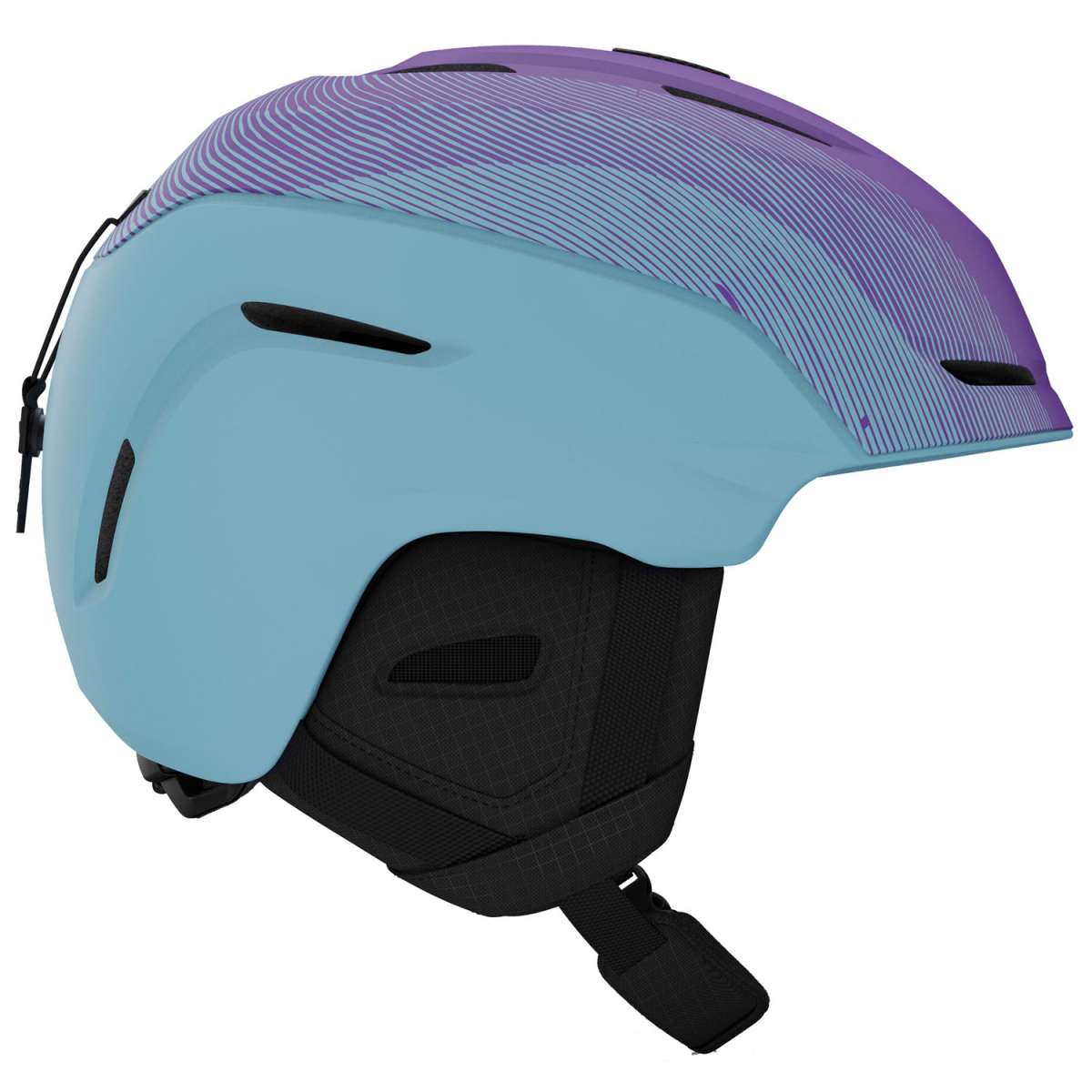Giro Junior's Neo MIPS Helmet 2024 - A black helmet with a white logo on the front and a strap in the back.