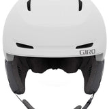 Giro Junior's Neo MIPS Helmet 2024 - A white helmet with a black visor and gray straps, featuring a sleek design with ventilation holes on top.