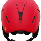 Giro Junior's Neo MIPS Helmet 2024 - A matte black helmet with a white logo on the front and a red stripe on the side.
