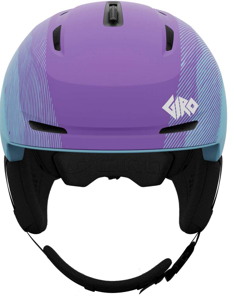 Giro Junior's Neo MIPS Helmet 2024 - A purple helmet with a white logo on the side, featuring a sleek design and a prominent "MIPS" label at the back.