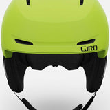 Giro Junior's Neo MIPS Helmet 2024 - A neon green helmet with a black visor and white accents on the side.