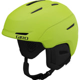 Giro Junior's Neo MIPS Helmet 2024 - A lime green helmet with a black chin strap and ventilation holes on top.
