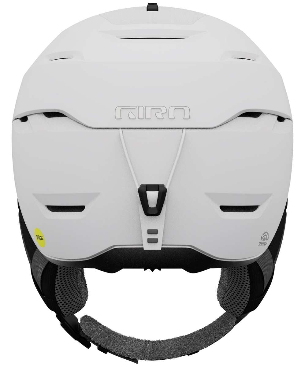 Giro Women's Tenaya Spherical Helmet 2023 - A white helmet with a black chin strap and ventilation holes on top.