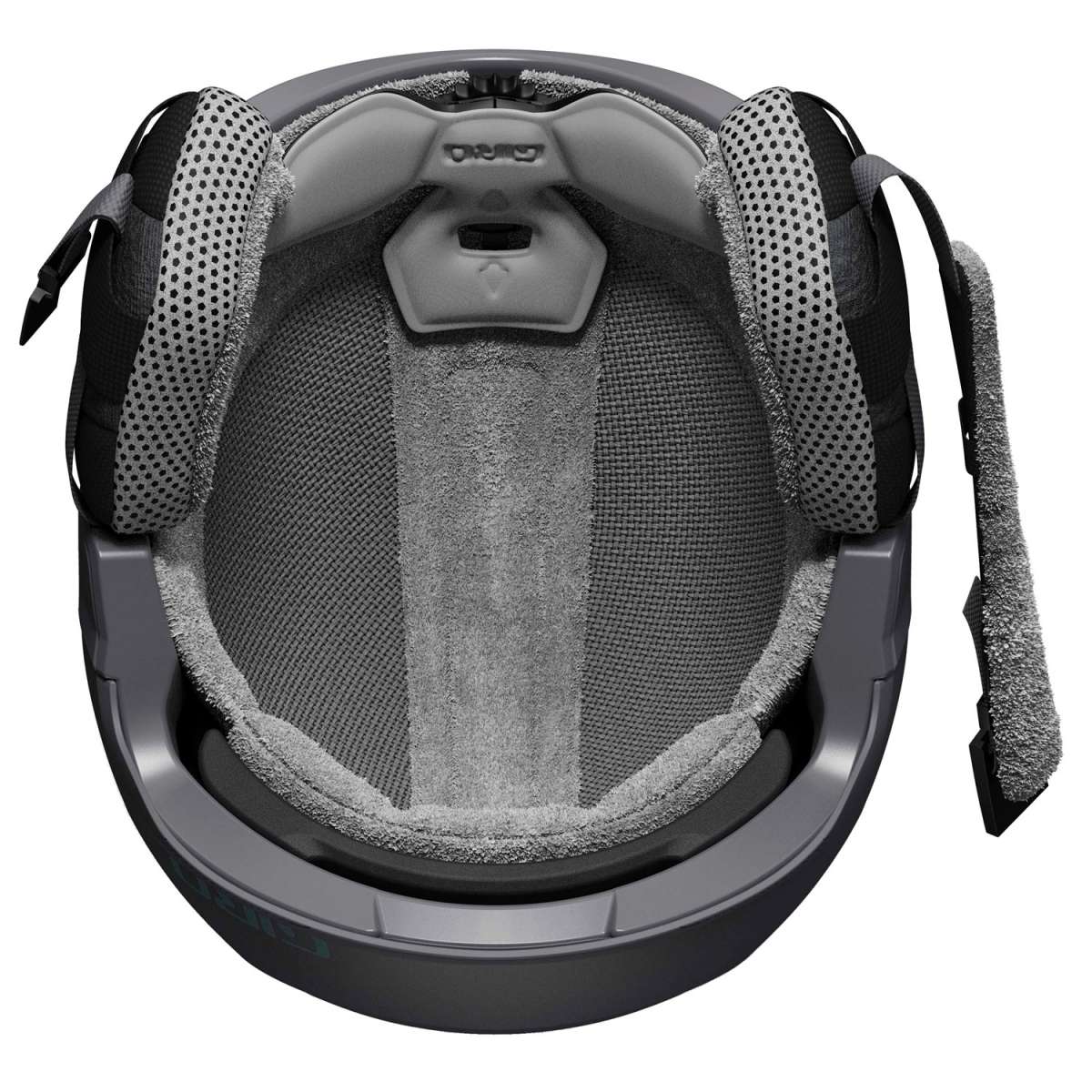 Giro Women's Tenaya Spherical Helmet 2024 - A black helmet with a white logo on the front and a strap that goes over the back of the head.