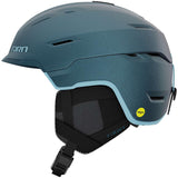 Giro Women's Tenaya Spherical Helmet 2024 - A dark gray helmet with a white stripe on the side and a black visor.