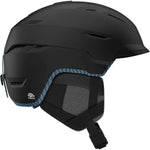 Giro Women's Tenaya Spherical Helmet 2024 - A matte black helmet with a subtle patterned trim around the edge of the brim and along the back strap.