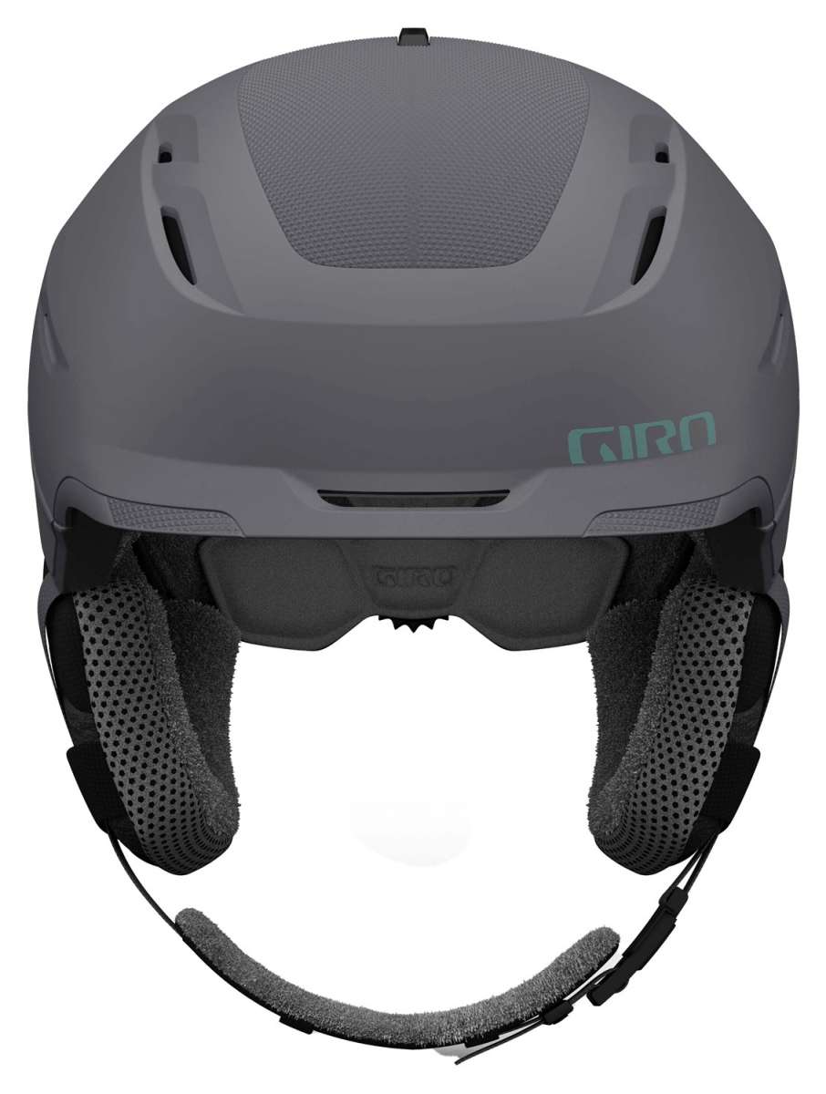 Giro Women's Tenaya Spherical Helmet 2024 - A gray helmet with a textured pattern on top and black straps.