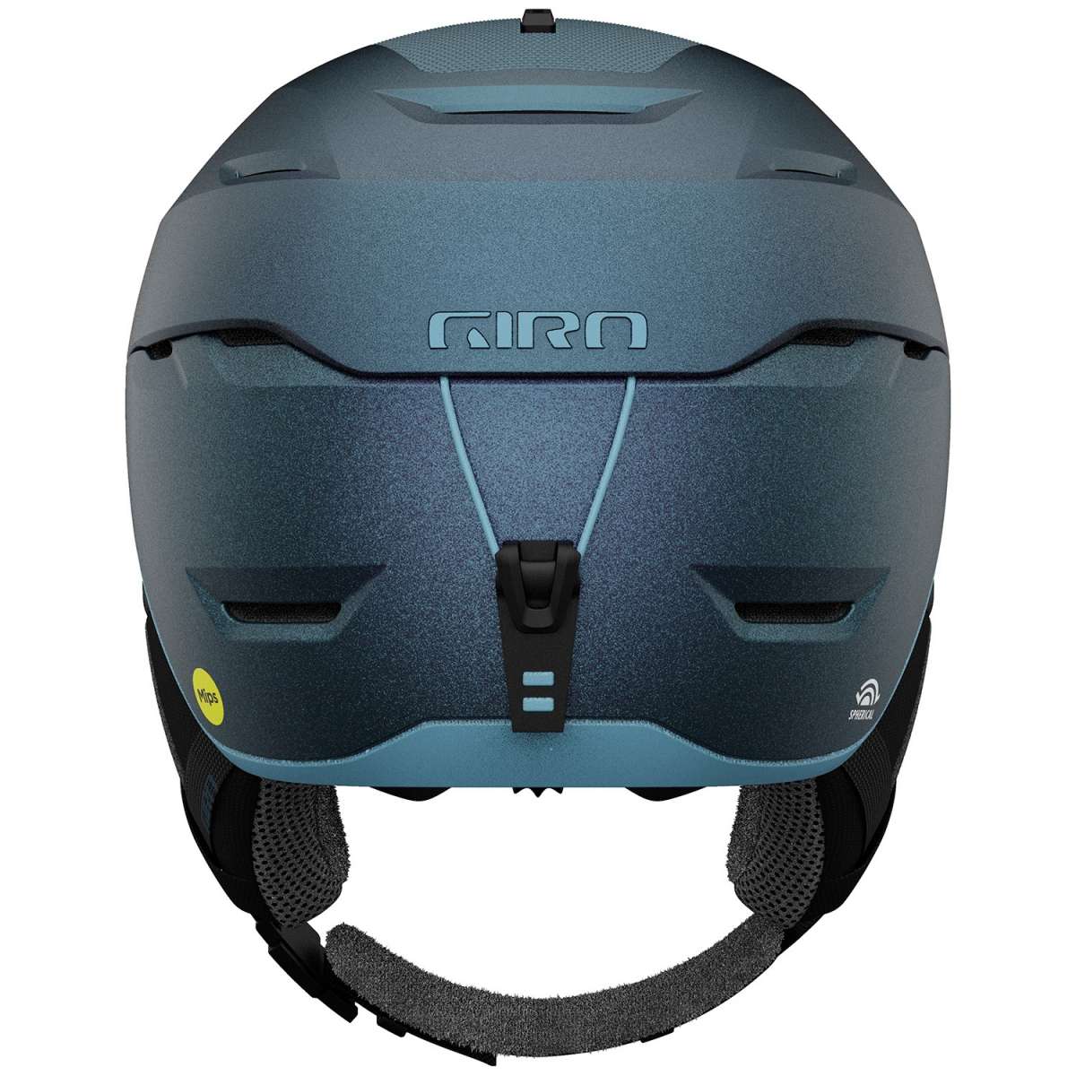 Giro Women's Tenaya Spherical Helmet 2024 - A dark gray helmet with a subtle pattern of lighter gray lines and a black chin strap.