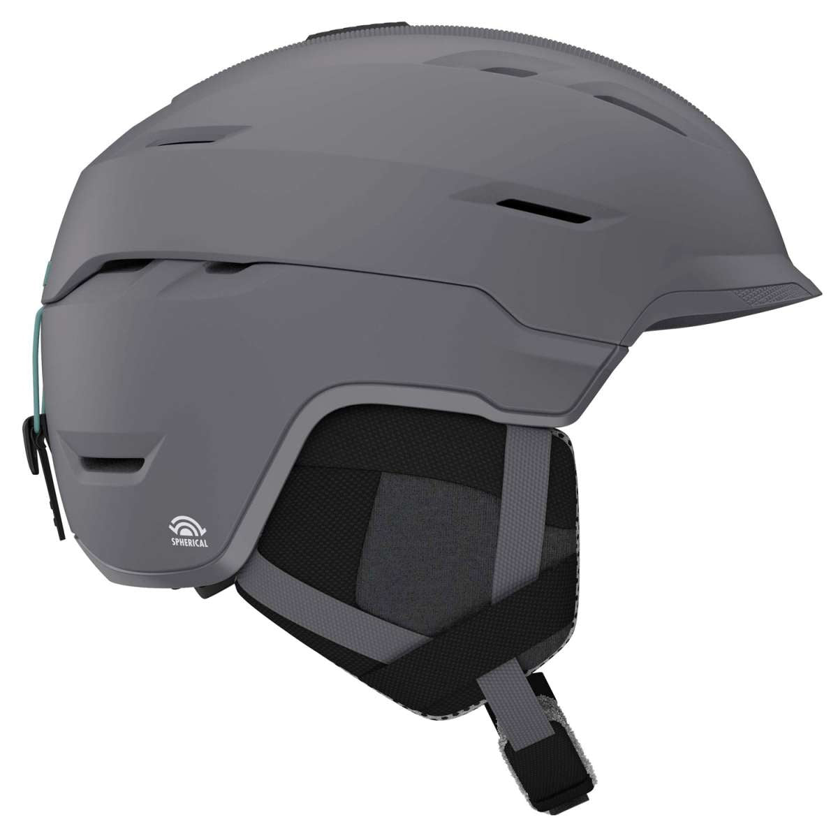 Giro Women's Tenaya Spherical Helmet 2024 - A matte black helmet with a white logo on the front and ventilation holes along the top.